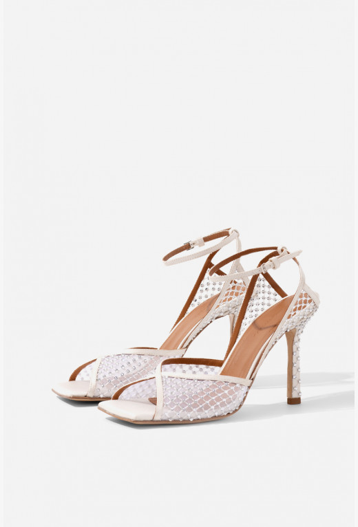 White sandals in online store