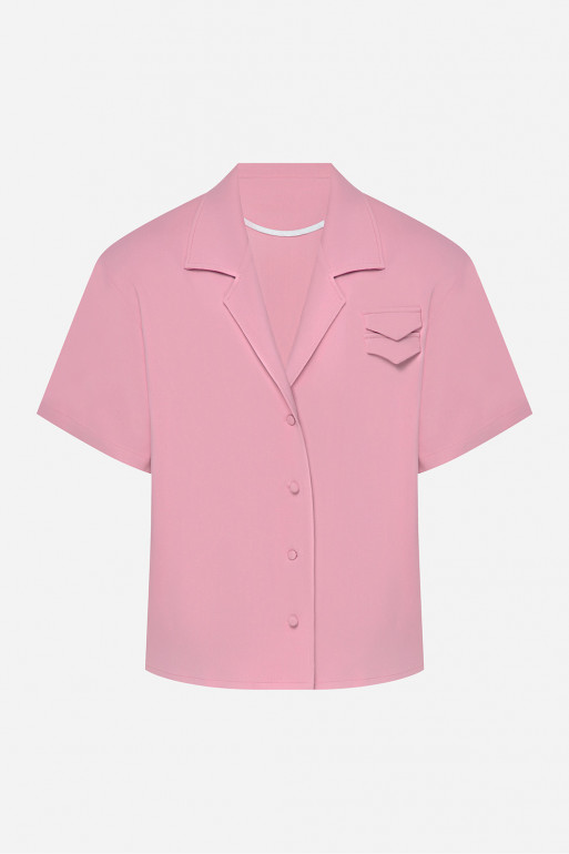 Рубашка розовая с коротким рукавом