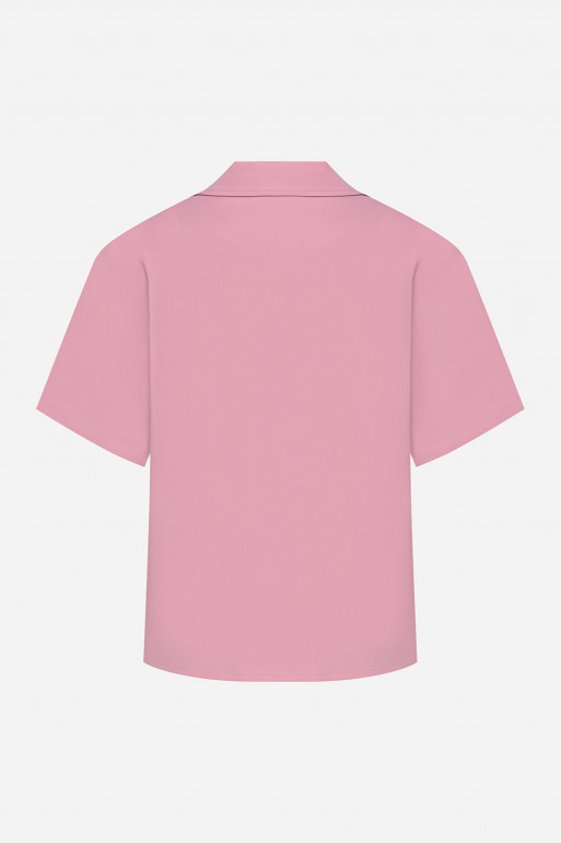 Рубашка розовая с коротким рукавом