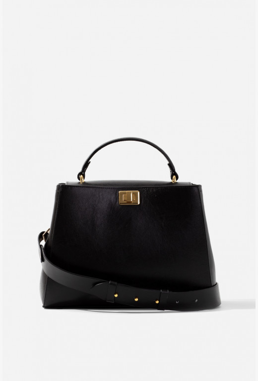 Erna Terra black leather bag /gold/