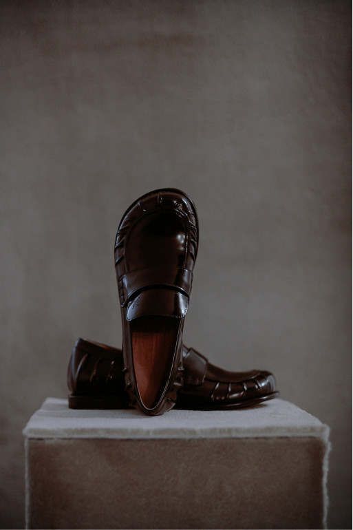 Seleste black leather loafers