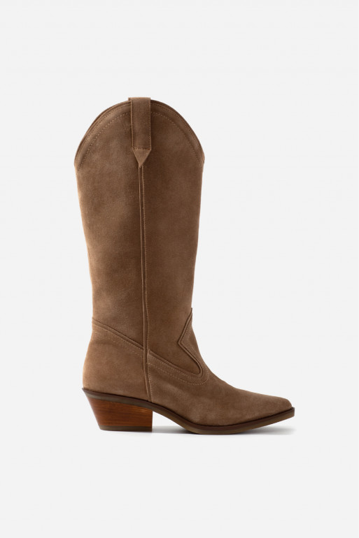 NINA brown suede cowboy boots