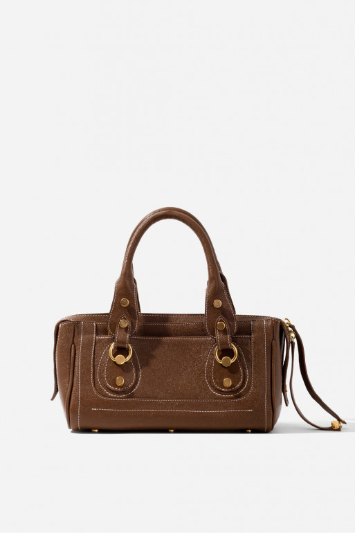 Donna brown leather bag /gold/