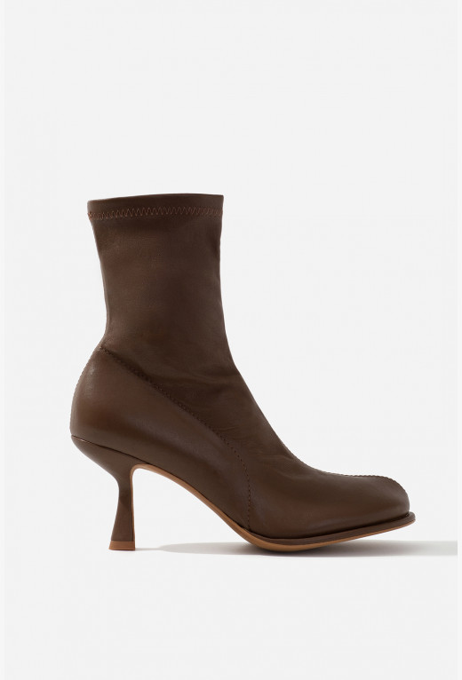 Blanca brown leather ankle boots /7 cm/