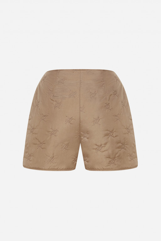 Beige quilted shorts