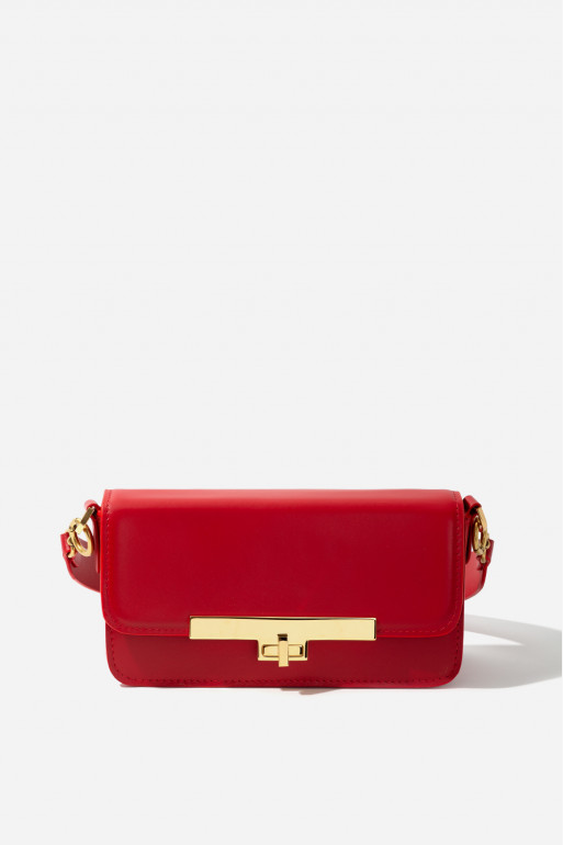 Harper red leather
baguette bag /gold/