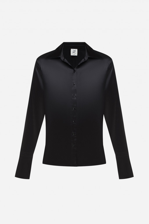 Black silk classic shirt