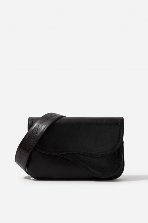 Saddle bag 2
black leather crossbody /silver/