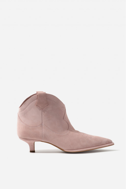 Cherilyn pink suede cowboy boots