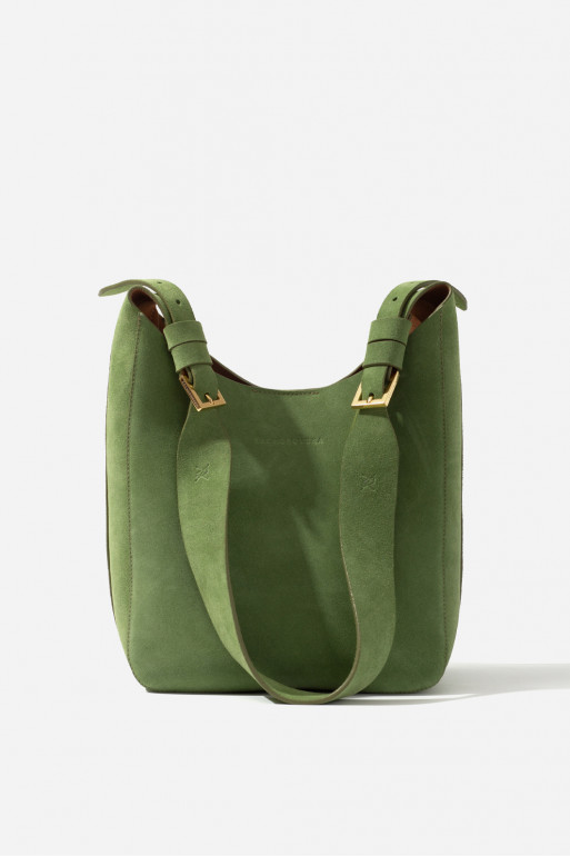 TASHA MINI сумка-хобо зелена /золото/