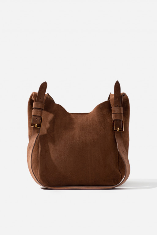 Tasha mini brown suede leather hobo-bag