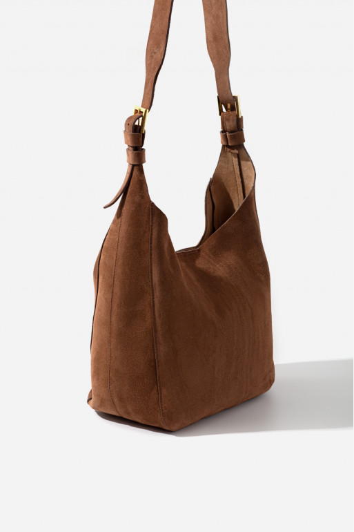 Tasha mini brown suede leather hobo-bag