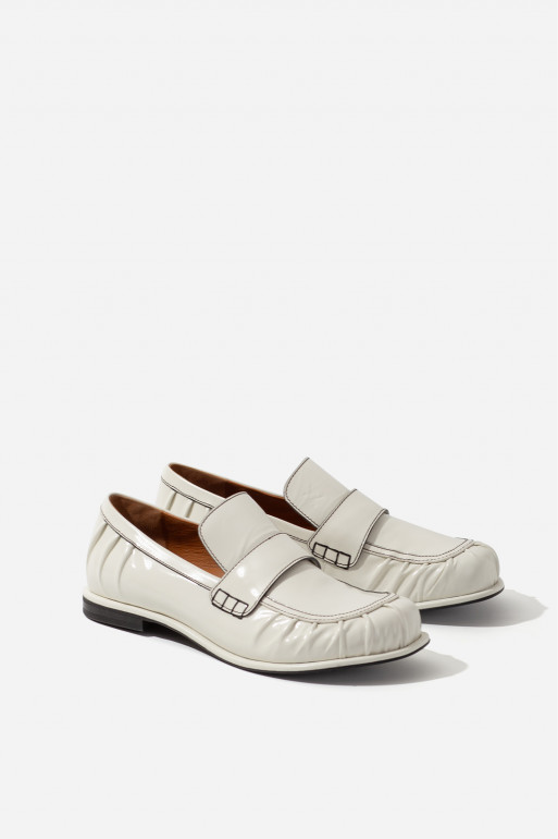 Seleste white patent leather loafers