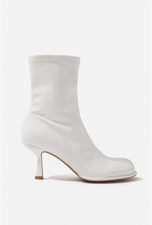 BLANCA white ankle boots