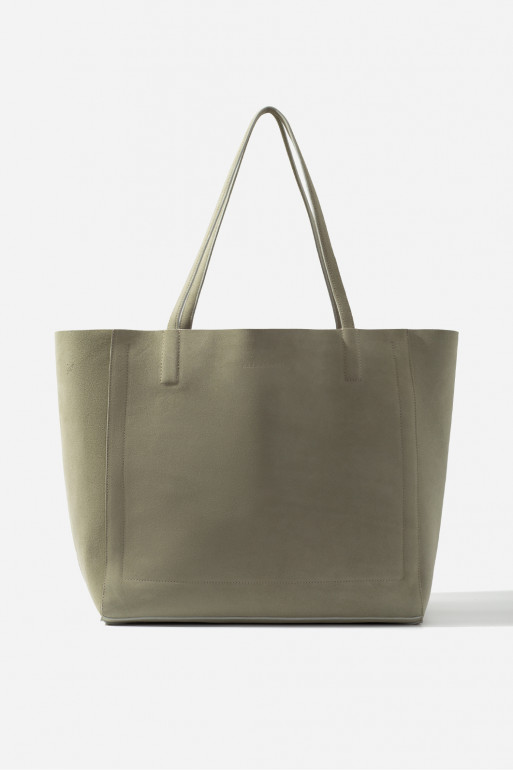 Sarah light green suede shopper bag /gold/