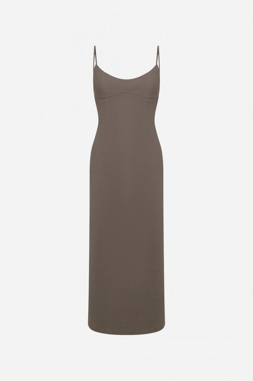 Taupe maxi dress with thin straps