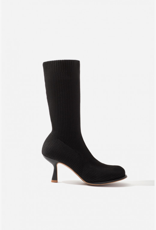 Blanca black knit ankle boots