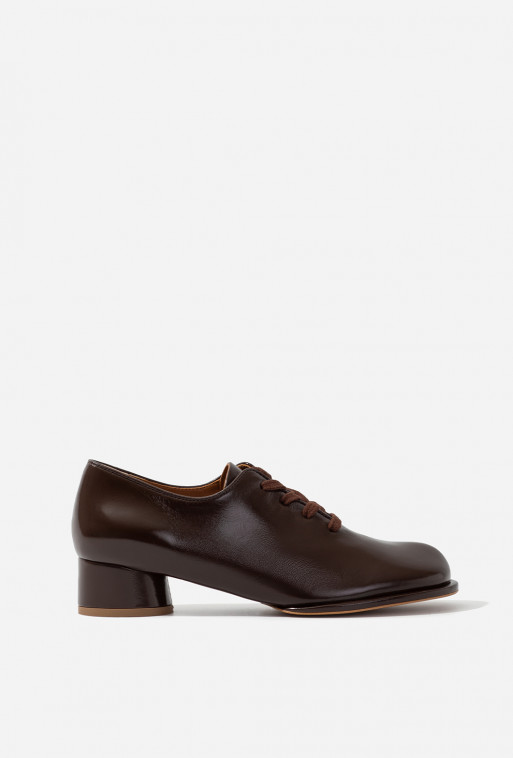 Bette dark brown leather oxfords