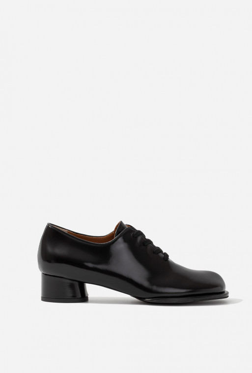 Bette black leather oxfords