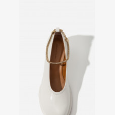 Natalie white patent leather pumps