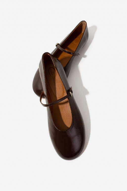 Kristy sacchetto dark brown leather ballet flats