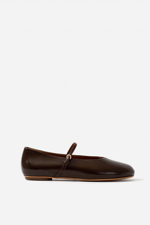 Kristy sacchetto dark brown leather ballet flats