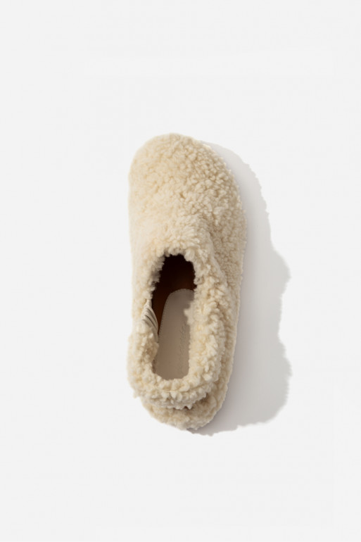 Claire milky fur mules