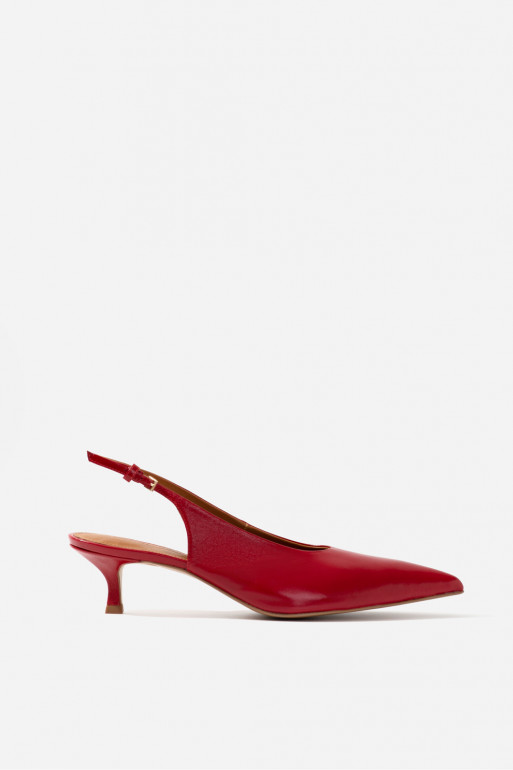 Darcy red leather slingback shoes