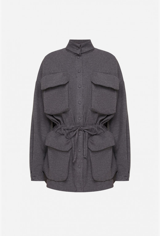 Gray jacket with pockets