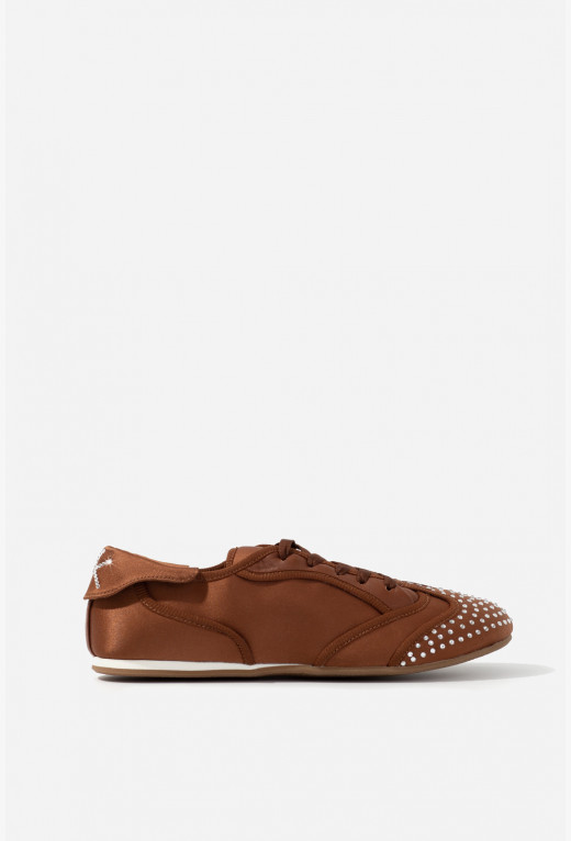 Bowley brown satin sneakers