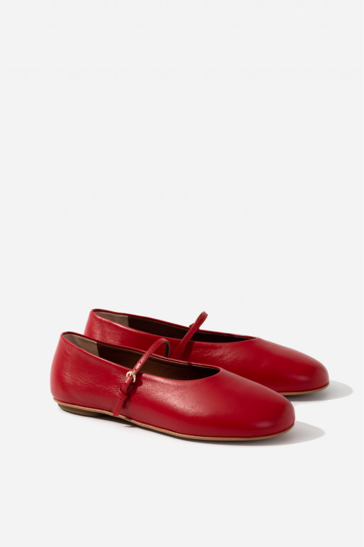 Kristy sacchetto red leather ballet flats