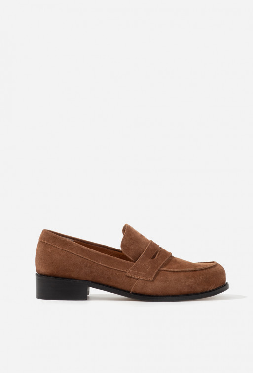 Alen brown suede leather loafers
