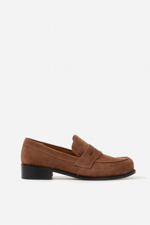 Alen brown suede leather loafers