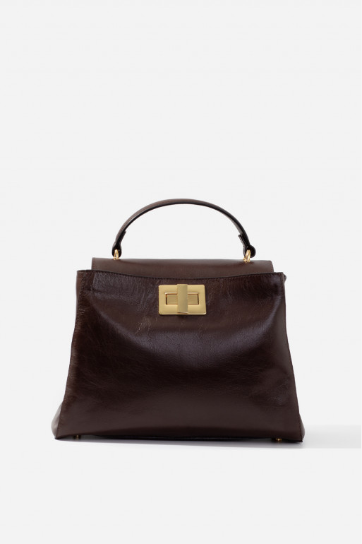 ERNA SOFT dark brown bag /gold/