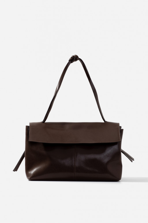 Rebecca Grande dark brown leather bag