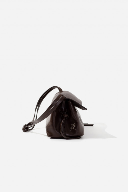 Rebecca dark brown leather baguette bag