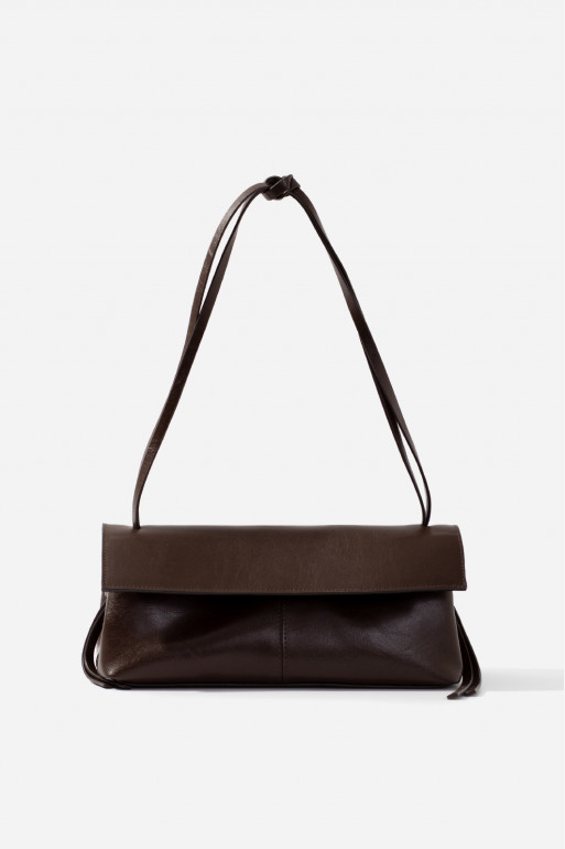 REBECCA dark brown baguette bag