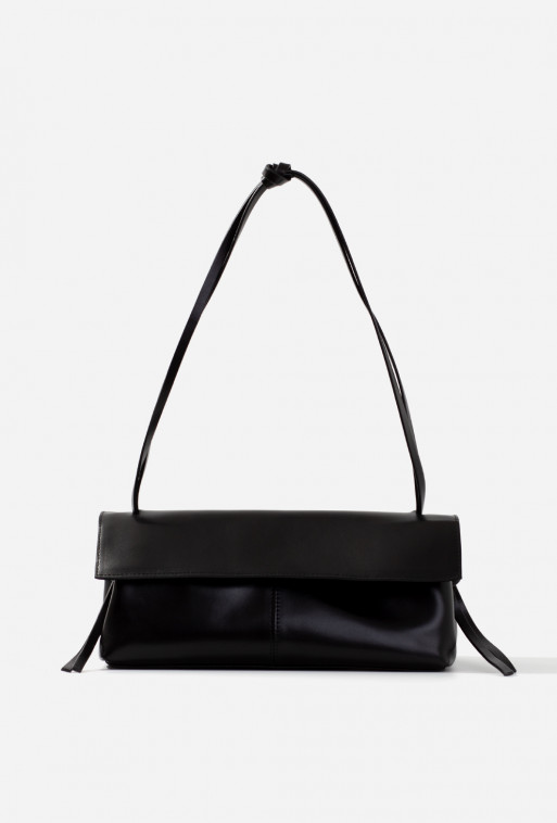 Rebecca black leather baguette bag