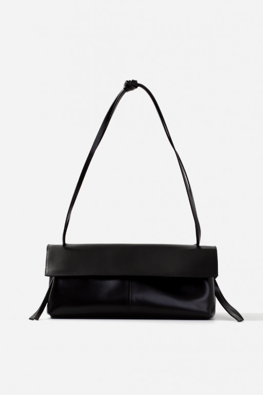 Rebecca black leather baguette bag