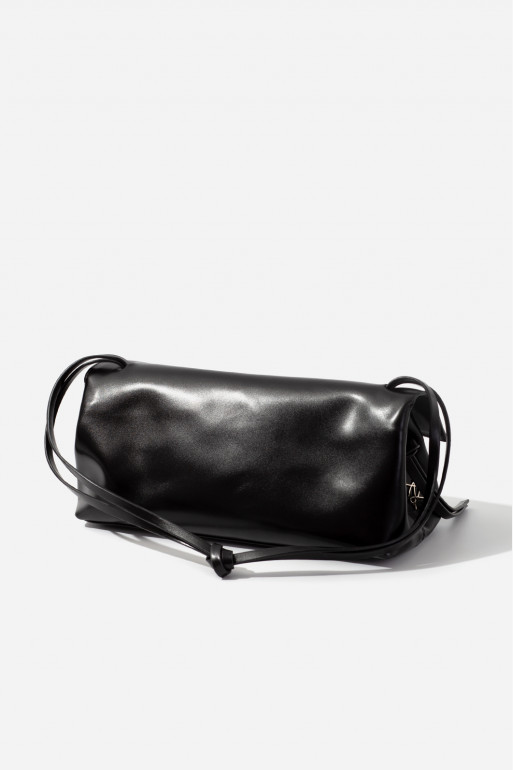 Rebecca black leather baguette bag