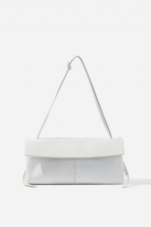 REBECCA white baguette bag