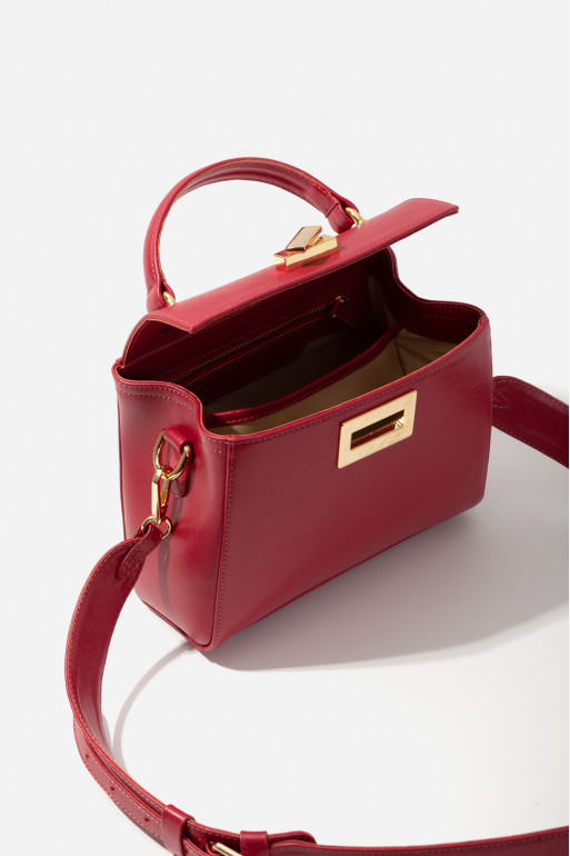 Erna mini New red leather bag /gold/