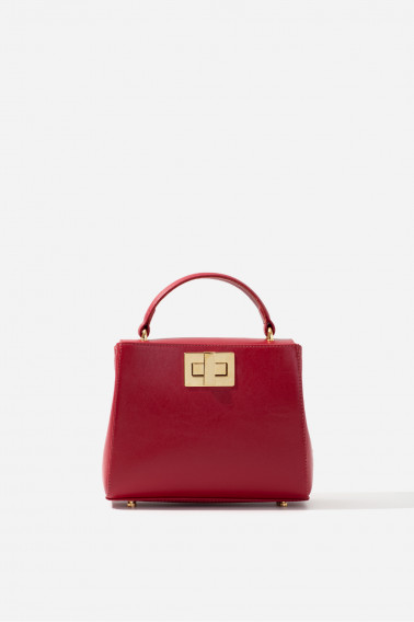 Erna mini New red leather bag /gold/