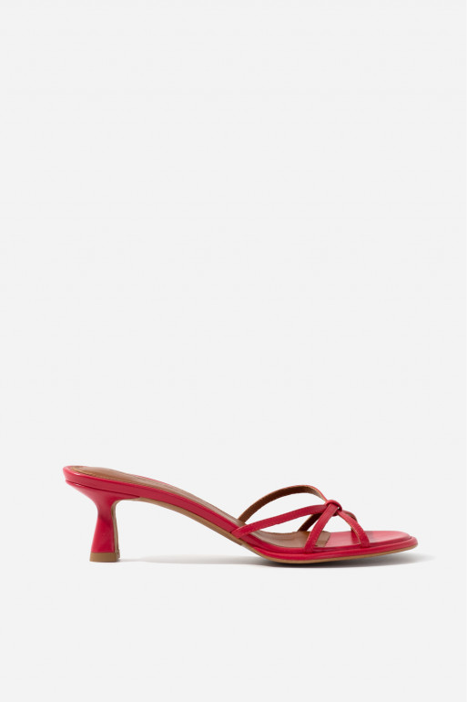 Mona red leather sandals