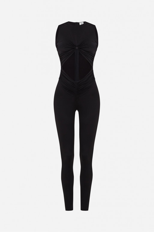 Black jumpsuit with a front cutout