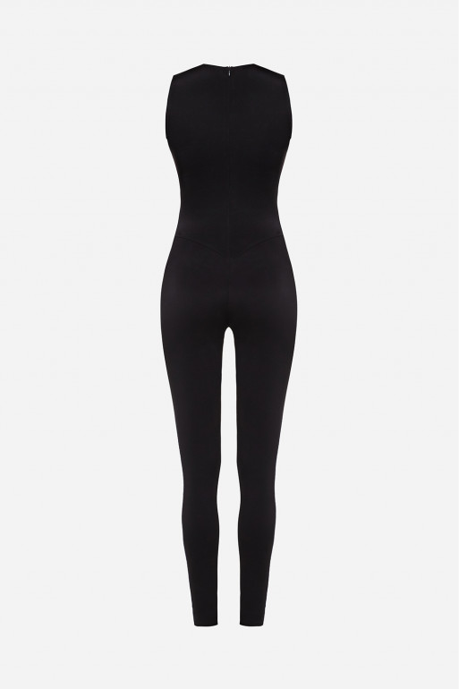 Black jumpsuit with a front cutout