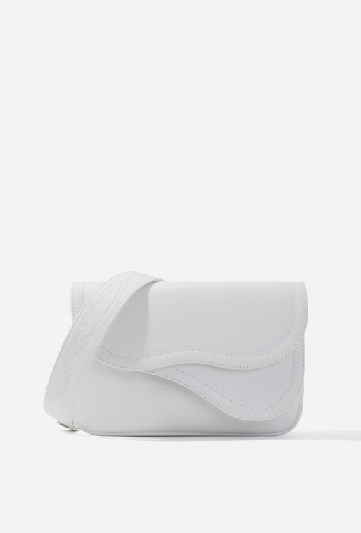 Saddle bag 2 white leather crossbody /silver/