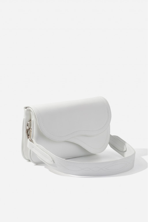 SADDLE BAG 2 white crossbody /silver/