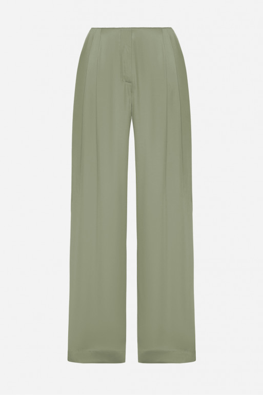 Satin olive pants