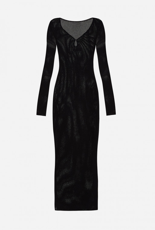 Black knitted maxi dress
